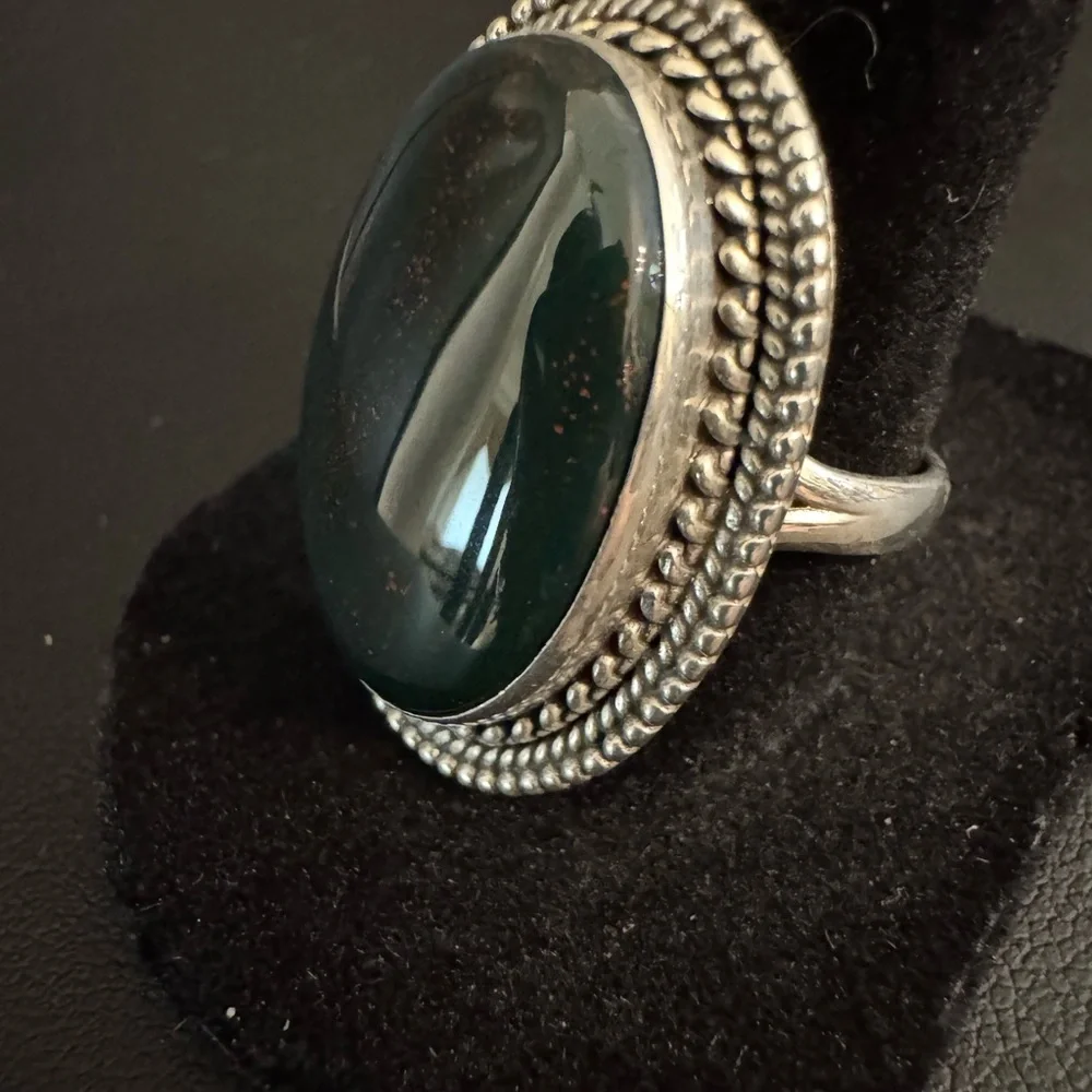 Sterling Silver and Black‎ onyx Statement Ring
